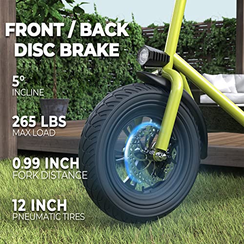 Phantomgogo Commuter R1 - Electric Scooter For Adults - Foldable Scooter With Seat & Carry Basket - 450W Brushless Motor 36V - 15Mph 265Lbs Max Load E Mopeds For Adults (Yellow) #TOP3
