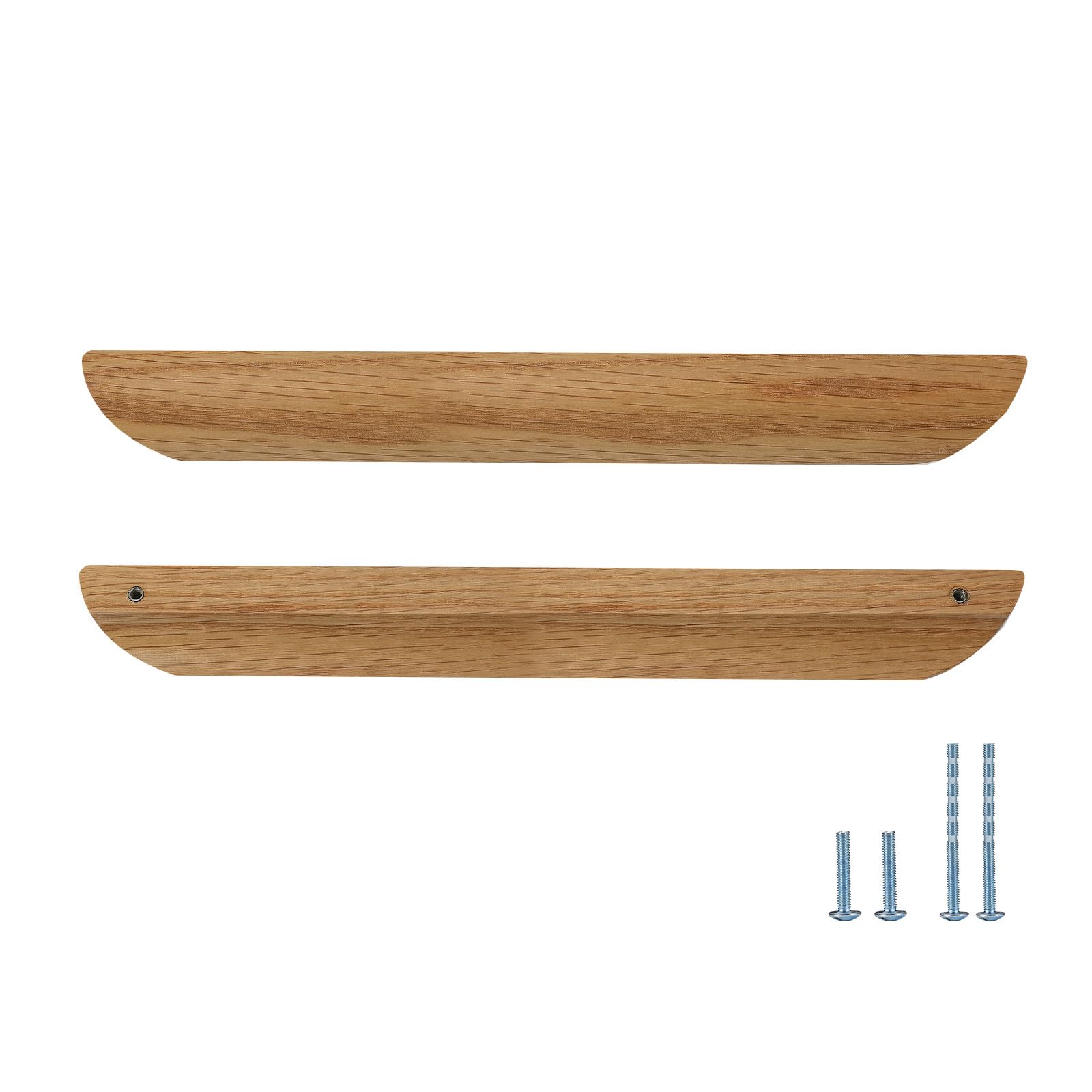 Evionlin 6 pcs Black Oak Wood Square Angle 14.37 in Wooden Windbreaker Cabinet Door Handle Wooden Antique Style Long Walnut Cabinet Drawer Door Handle