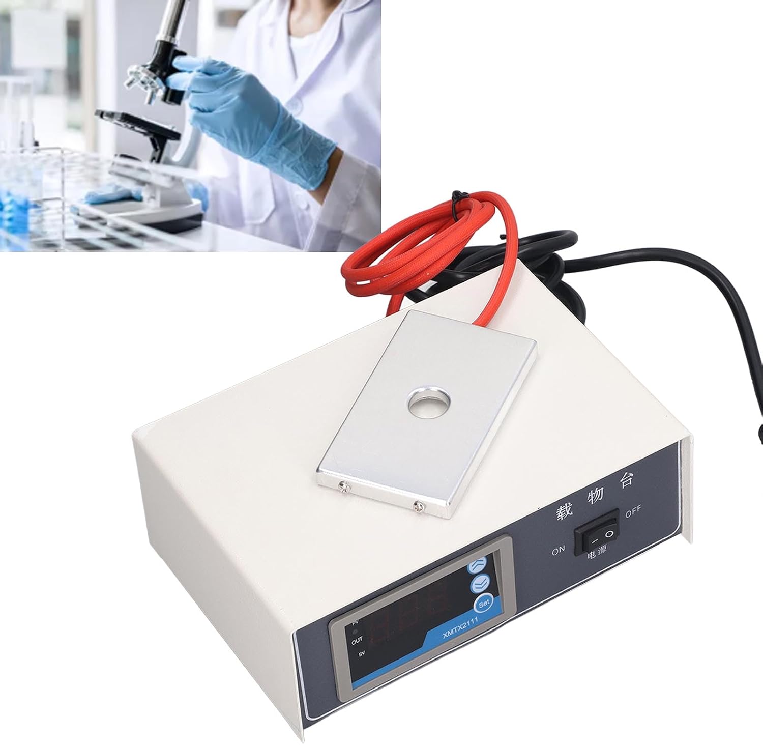 Microscope Heating Plate, Microscope Hot Stage 75W Stable Control High Constant Temperature for Laboratory (US Plug 110V)