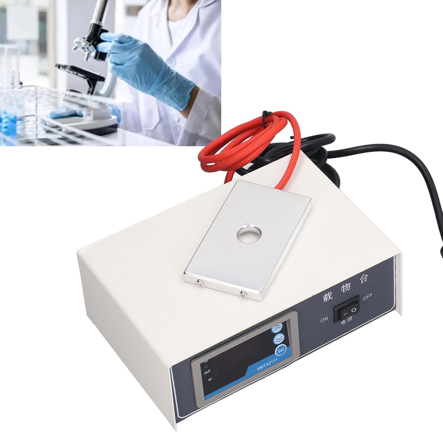Garosa 75W Microscope Temperature Control Stage Laboratory Hot Plate Slide Warmer Digital Constant Thermostat Heated Lab Equipment (US Plug 110V)