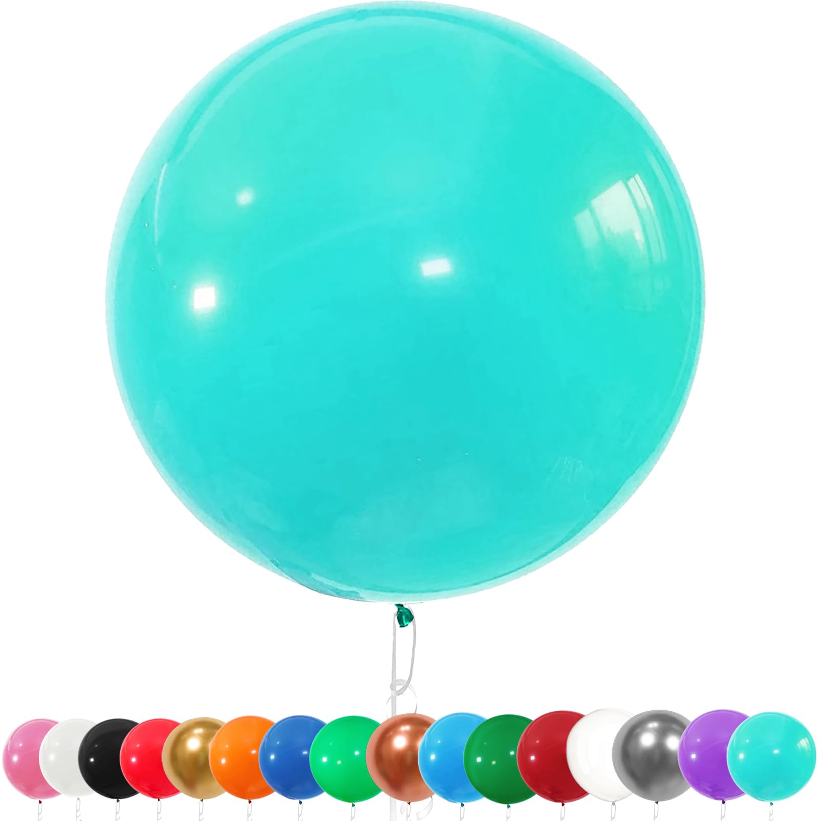 AUNGKWANG 6 Pcs Large Balloons, Thick Latex Extra Big Colourful Balloon, XXL Large Balloon, Round Luftballons for Wedding, Birthday, Party & Carnival Decorations, Color