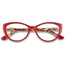 ANDWOOD Blue Light Blocking Glasses Women Bluelight Blocker Computer Cateye Clear Reading Cat Eye Eyeglasses Frame Red