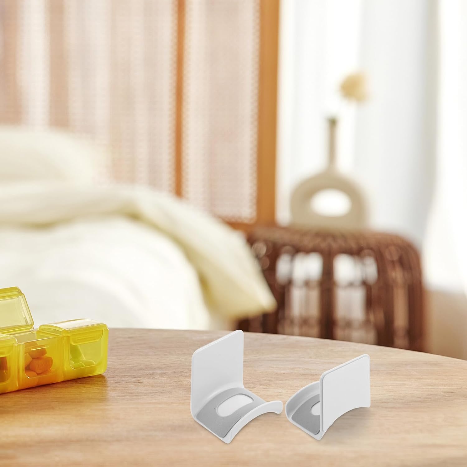 BETOOKY No-Drill Wall Hooks Rack 2pcs White Adhesive Hook Rack for Kitchen Utensils Coat Hanger Wall Mounted Towel and Garage Storage for Home Organization