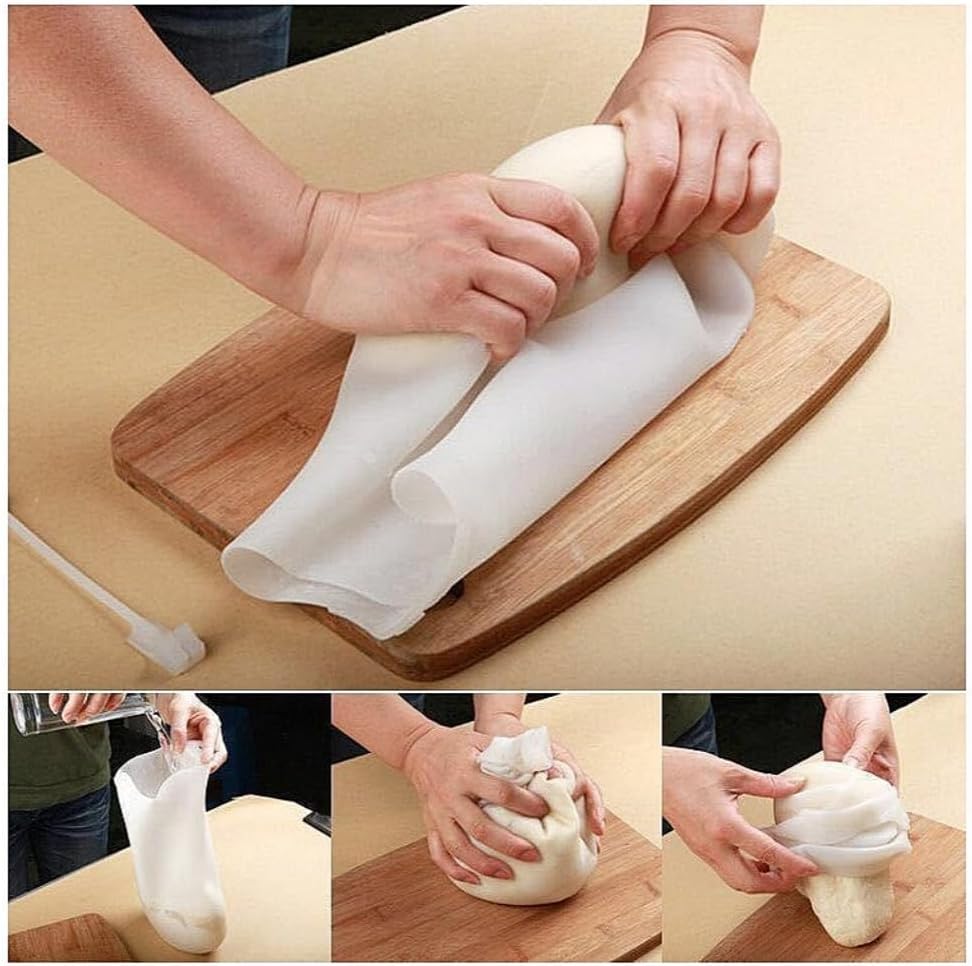 2-Pack Cooking Tool for Dough Preservation and Preparation, Multifunctional Pastry Pizza Cornbread Flour Mixing Bag, Silicone Dough Kneading Bag