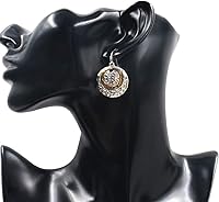 D.Rosse Handmade Boho Retro Gold Matte Circle Dangle Drop Earrings - Vintage Silver Hoop Statement Jewelry for Women Girls