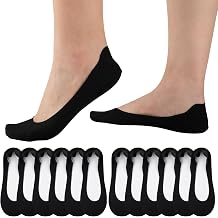 COOPLUS No Show Socks Womens Cotton Non Slip Low Cut Liner Socks Thin Invisible Socks for Flats Loafers 6 Pairs