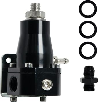 13129 Adjustable EFI Fuel Pressure Regulator 40-75 PSI - Return Style with ORB-06 Ports, 1/8 NPT Gauge Port, Vacuum Boost Reference