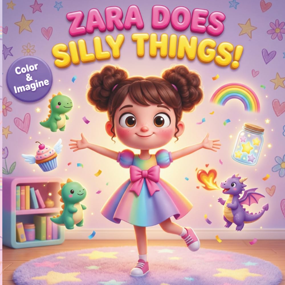 Zara Does Silly Things!: Magical and Funny Coloring Pages Featuring Zara | A Brave Little Girl on Wild and Whimsical Adventures | with Dragons, Unicorns, Dinosaurs and More
