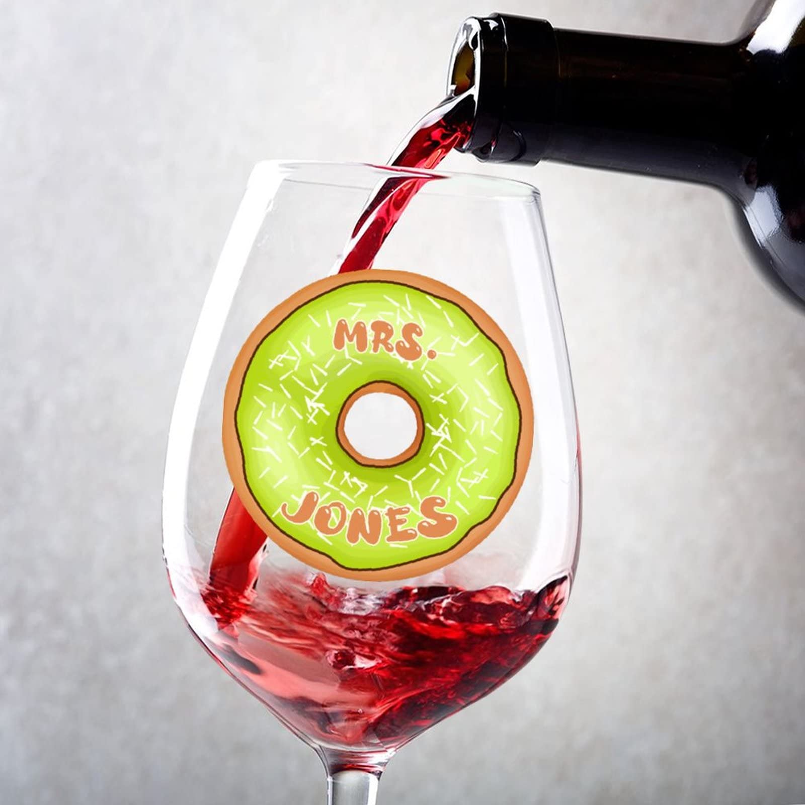 Verres à vin donuts personnalisés lot de 2 à pied de 500 ml pour apéritif original