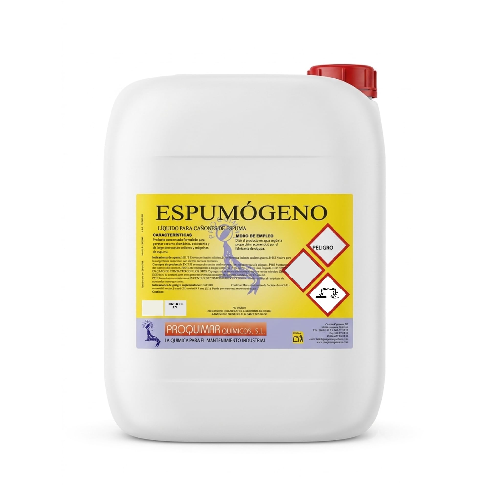 Espumógeno Líquido Concentrado 20L para Cañones de Espuma | Alta Producción de Espuma | Fiestas de Espuma, Eventos, Discotecas, Campings y Celebraciones