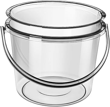 Portable Water Storage Bucket with Lid for Car Washing and Beach Use, Clear