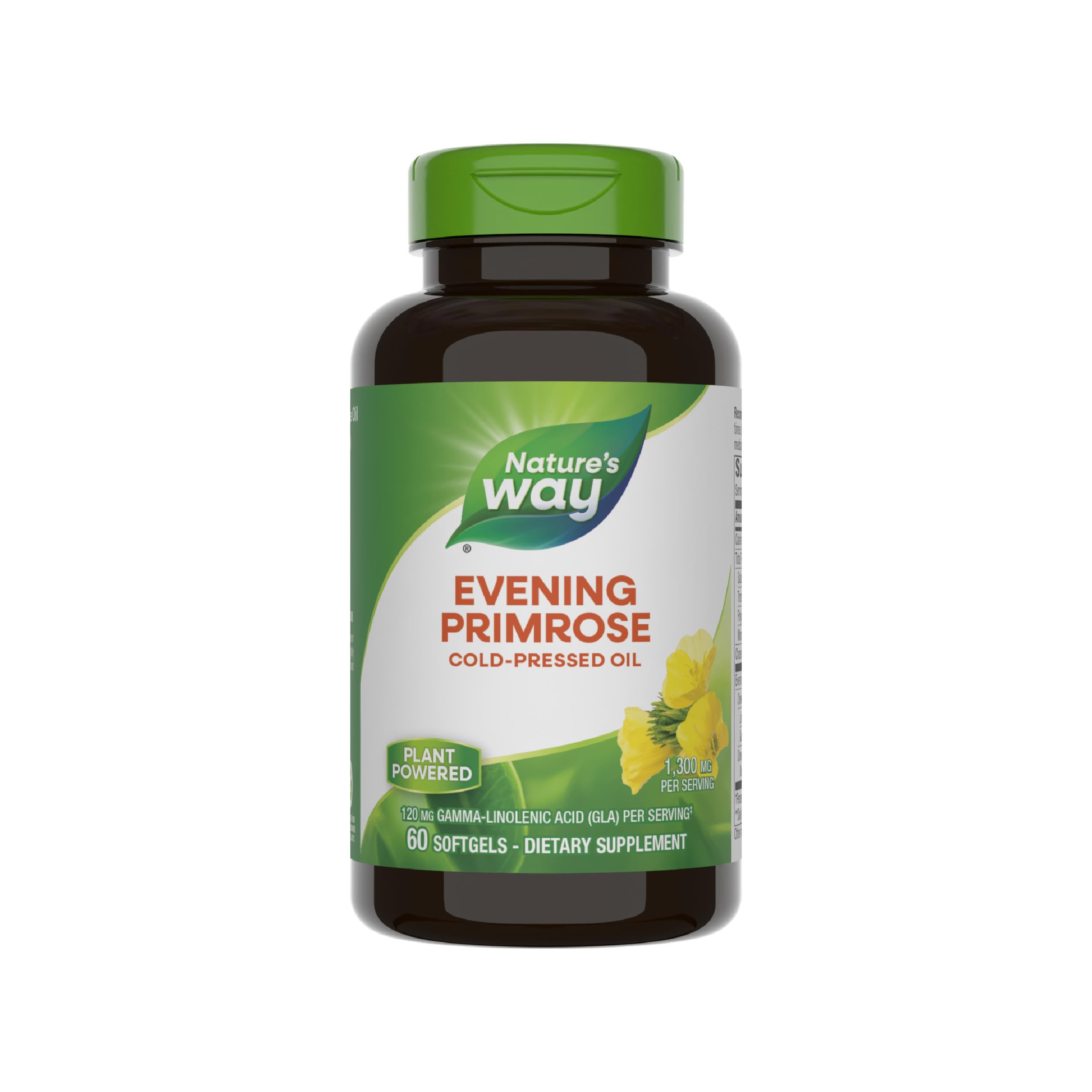 Nature's Way Evening Primrose Cold-Pressed Oil, GLA Supplement, 60 ct 60 Count (Pack of 1)