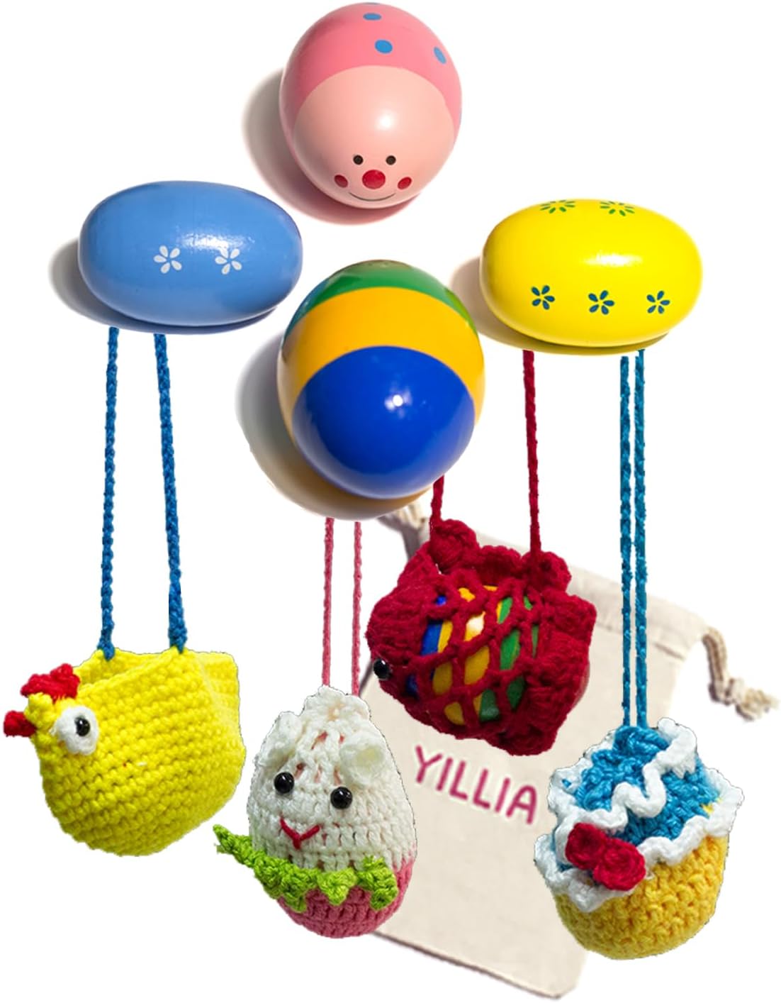 Amazon.com: Egg Shakers Musical Instruments with Cute Knit Holder and ...