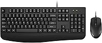 Vista 1 de EDJO - Combo de teclado y mouse con cable, teclado ergonómico de tamaño completo para computadora con reposamanos y mouse óptico con cable