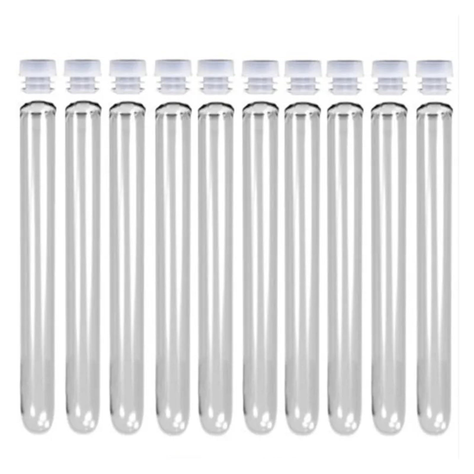 MENGKE 100 Stück 16 x 150 mm 20 ml Reagenzglas aus Kunststoff mit Kappe 6 Zoll 5 Kappenfarben zur Auswahl Hohe Qualität Klar wie Glas
