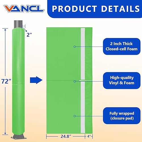 Vista 99 de Almohadilla de seguridad resistente para postes redondos de 3 a 5 pulgadas, impermeable y duradera, garaje, sótano, almohadilla de seguridad