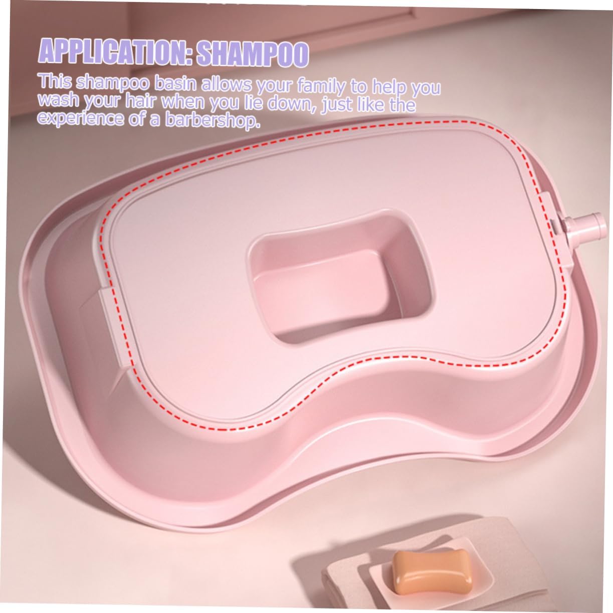 ORFOFE Ergonomic Hair Washing Sink for Bedridden Portable Shampoo Bowl Piston for Home