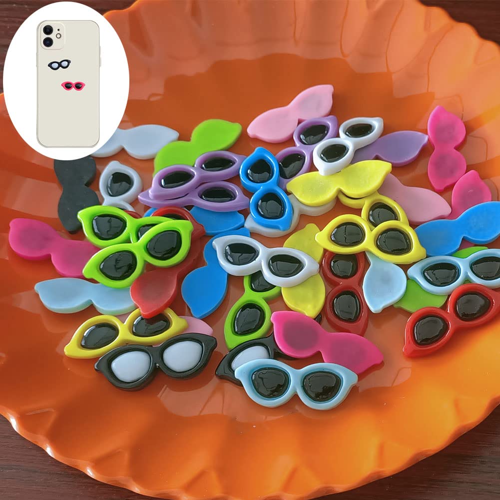 40-Piece Mini Sunglasses Flatback Resin Charms – Cute DIY Craft Embellishments For Jewelry, Phone Cases, Scrapbooking