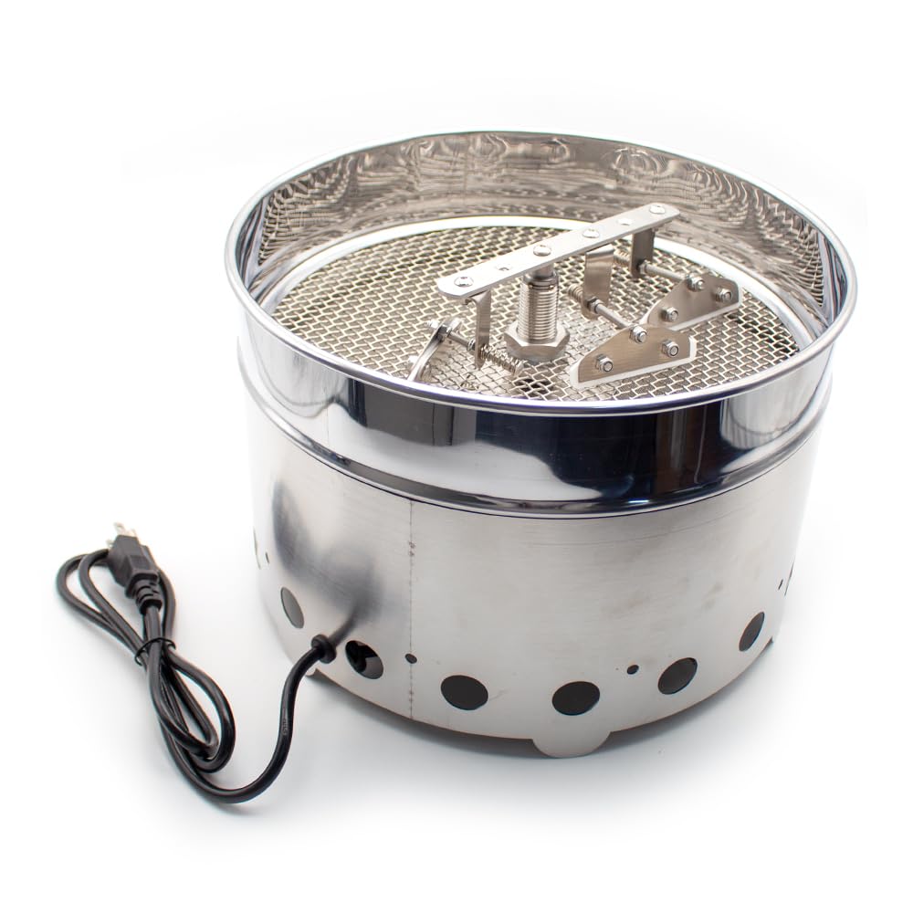 LeTkingok 110V Household Small Coffee Bean Cooling Machine High Suction Stainless Steel Cooler Cooling Plate with Filter 94W 15RPM