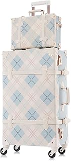 Vintage Suitcase Set for Women, 2 Piece Handcraft Leather Spinner Trunk ...