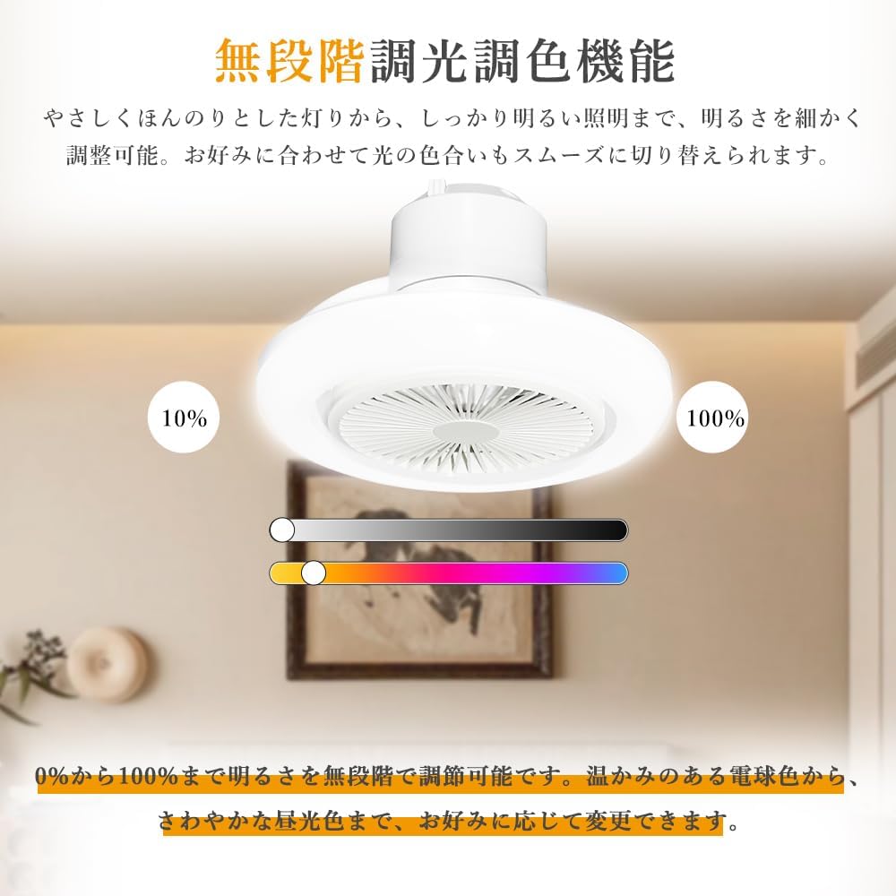 シーリングファンライト led 導光板 60W ファン付き照明 4,000LM