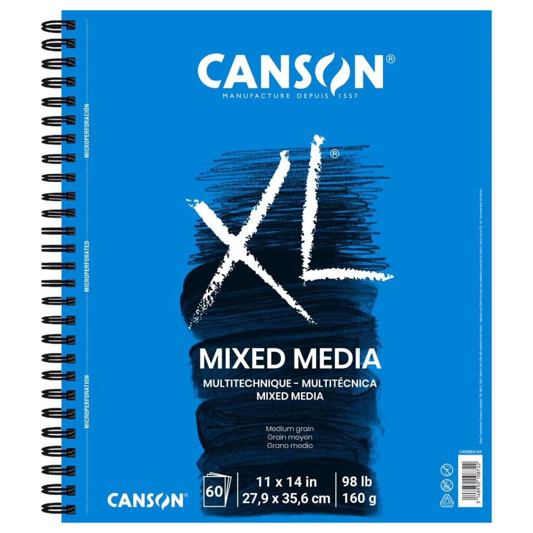 Canson XL Series Mix Media Pad 27.9 cm x 35.6 cm, paquete de 3