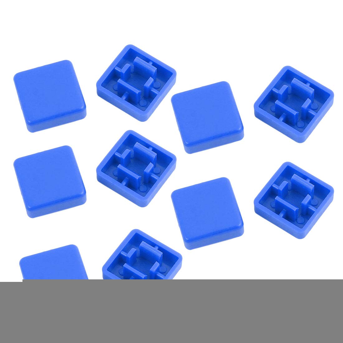 IIVVERR10Pcs Square Shaped Tactile Button Caps Covers Protector Blue for 12x12x7.3mm Tact Switch(10Pcs Tapas de botones táctiles con forma cuadrada Cubiertas Protector Azul para 12x12x7.3mm Tact Swit