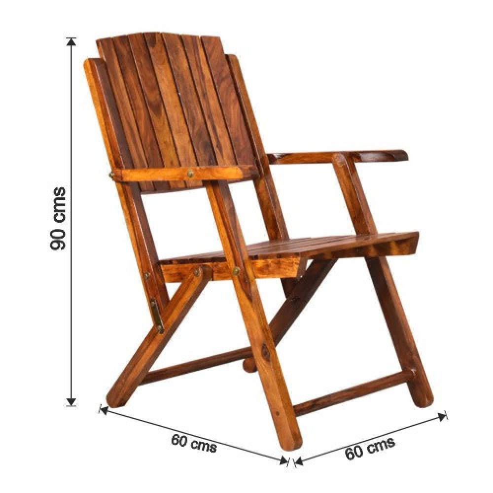 FURNISTHAN Wooden Folding Chair | Portable Foldable Armchair for