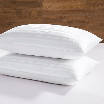 downluxe Goose Down Pillows - Hotel Collection Feather Pillows Set of 2 for Back, Stomach or Side Sleepers, King Size 20"x36"