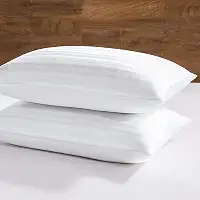 downluxe Travesseiros de plumas de ganso - Conjunto de 2 travesseiros de penas da coleção de hotel para dorminhocos nas costas, estômago ou de lado, tamanho Queen (51 x 71 cm)