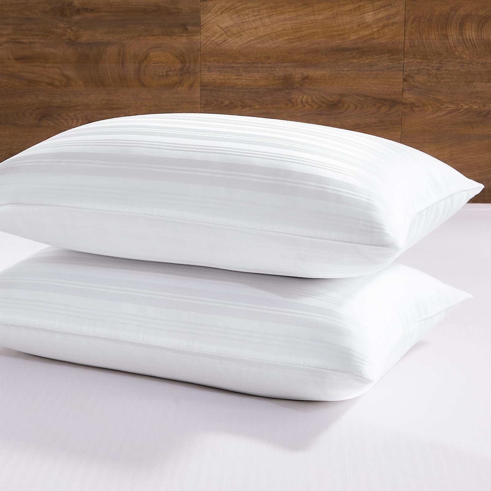 downluxe Goose Feather and Down Pillows - Hotel Collection Feather Pillows Set of 2 for Back, Stomach or Side Sleepers, Queen Size (20"x28")OEKO-TEX STANDARD 100