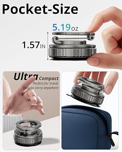 Miniatura 7 de UBeesize Magsafe - Soporte magnético para teléfono de automóvil de 360 actualizado al vacío 108 + libras de succión más fuerte y 3000gf de nanogel