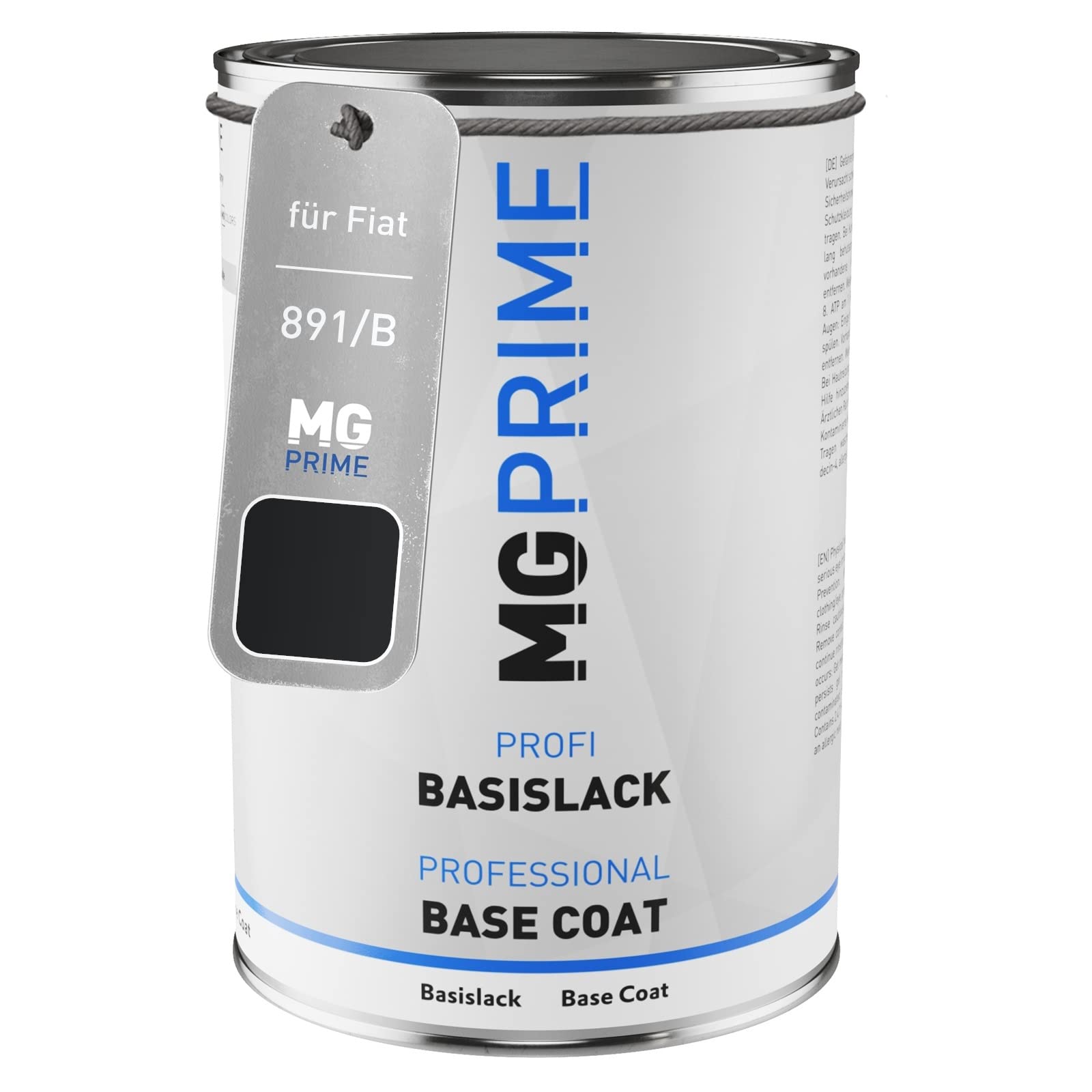MG PRIME Vernice per auto Barattolo pronto all’uso per Fiat 891/B Nero Provocatore Metallic/Crossover Black Metallic Vernice di base 1,0 litri 1000ml