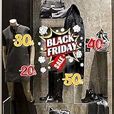 kina - UVBF0007 - Pegatinas para Ventanas de Escaparates de Cristal - Black Friday Pop - Medidas 40x30 cm - Escaparate Tiendas para Black Friday, Stickers