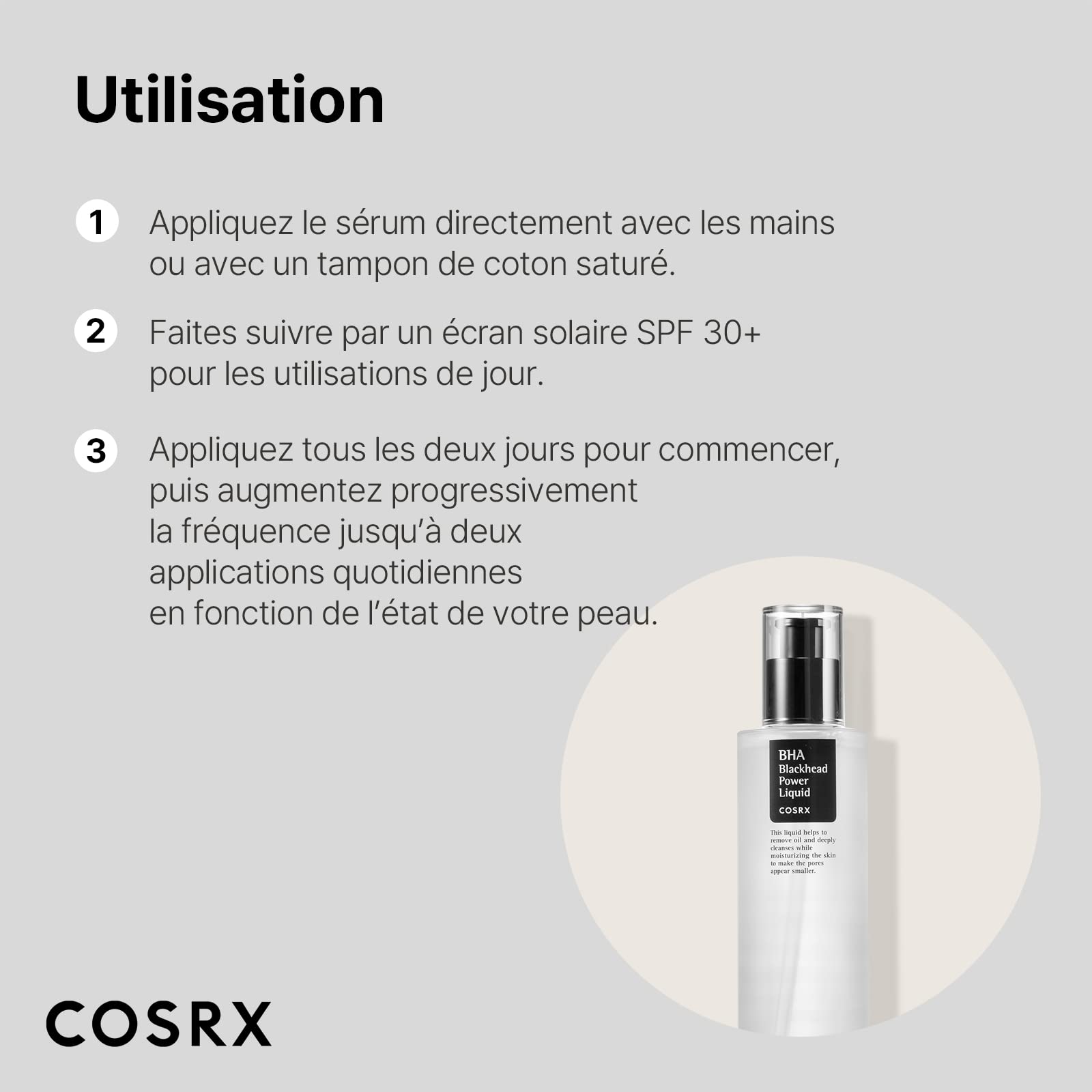 COSRX BHA 4% Liquide anti-points noirs, 100ml | Exfoliant + Hydratant | Exfoliation chimique liquide pour obtenir une peau nette et sans acné