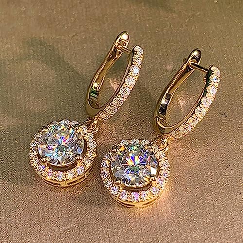 PROSTORRY 1CT Moissanite Dangle Earrings 925 Sterling Silver D Color Moissanite Pendant Drop Huggie Earring for Women Birthday Christmas Jewelry Gifts4