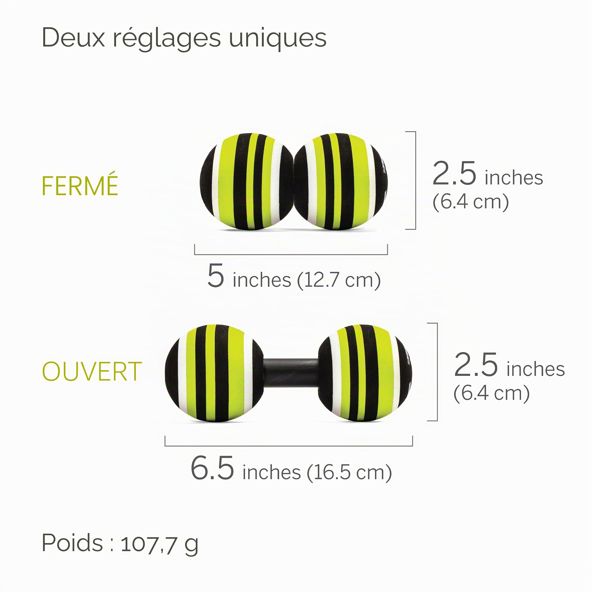 TriggerPoint MB2 Double Massage Ball Roller pour le soulagement du dos et du cou – Design ajustable et durable pour un relâchement ciblé de la tension dans la colonne vertébrale,le cou et les épaules
