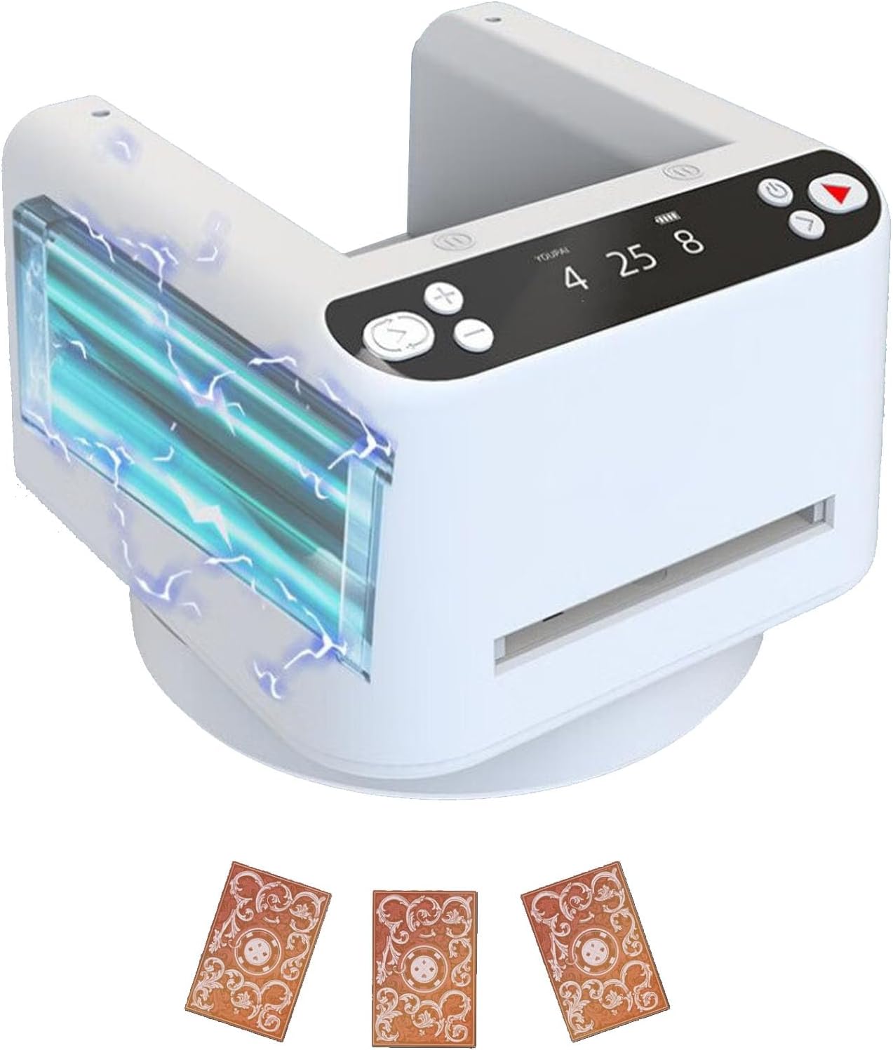 Automatic Card Dealer Shuffler Machine, 360° Rotating Electric Poker Shuffler, for Home Card Game,Texas Hold'em