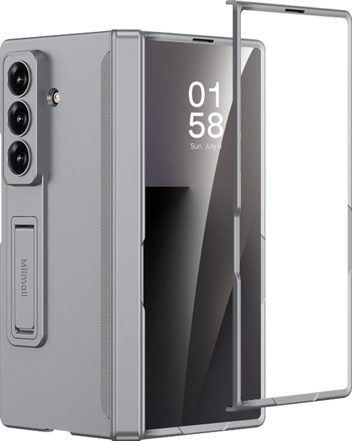 Miimall for Galaxy Z Fold 7 with Case Screen Protector,[Camera Protection]Built-in Adjustable Kickstand,Magnetic Hinge,Upgraded Camera Protection