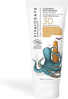 VIVAIODAYS - Sunscreen with Turmeric, Body & Facial Sunscreen with Broad Spectrum SPF 30, Sunscreen Lotion for Babies & Ad...