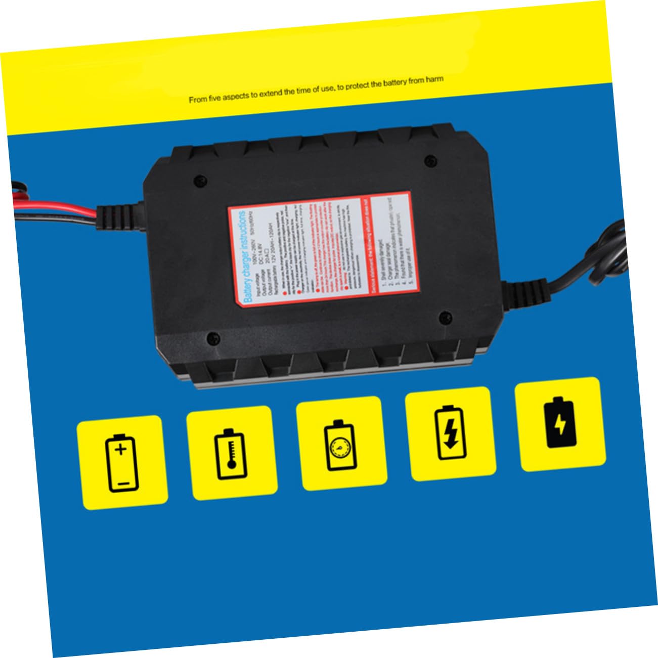 POPETPOP Chargeur Batterie Auto Compact avec Protections Multiples Compatible Batteries Acides pour et Voitures Charge Sécurisée et Stable