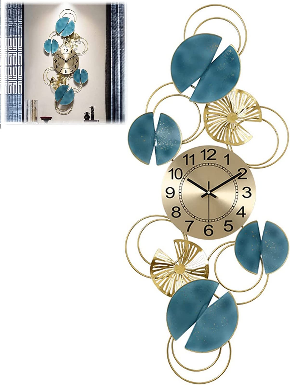 SaryEdge Wall Clock Art Simple Wall Clock 3D Irregular Wall Clock, Modern Quartz Clocks Silent Non Ticking Wall Watches for Living Room Bedroom Kitchen Clock,41 * 90Cm Wall Decor-A-,A-41 * 90cm