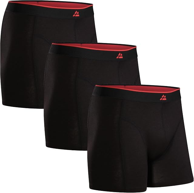 DANISH ENDURANCE Bambusowe Bokserki Męskie, Klasyczna Bielizna Premium, Gwarancja Antydziurkowa, 3-PACK