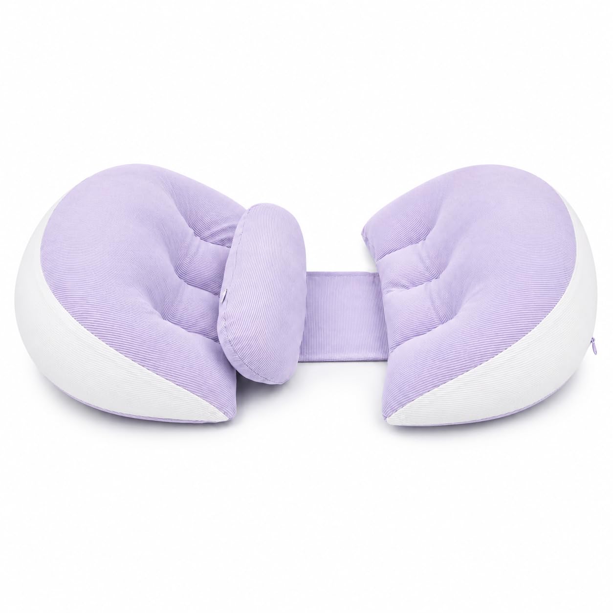 Proliva Maternity Pillow | Dual Pregnancy Wedge Pillows for Back & Belly Support | Adjustable Butterfly Design | Travel-Friendly Pregnancy Pillow | Hypoallergenic Organic Cotton Cover (Baby Purple)-image-39