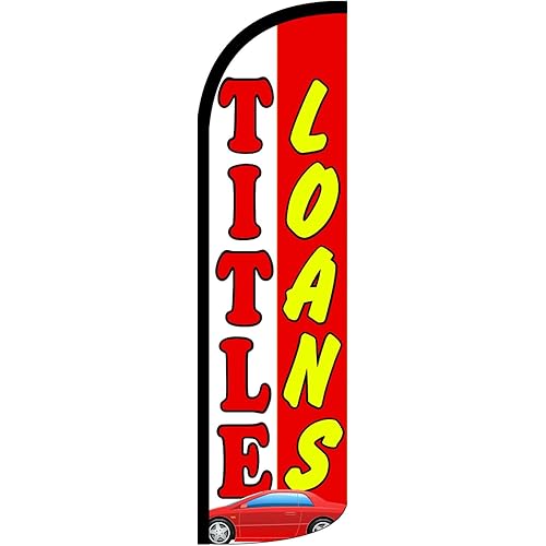 NEOPlex - "Title Loans 12-Foot King Size (Windless) Swooper Feather Flag (fl