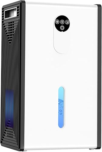 Deshumidificador, deshumidificador de tanque de agua de 72 onzas para el hogar, deshumidificador de 1076 pies cuadrados para sótano, baño,