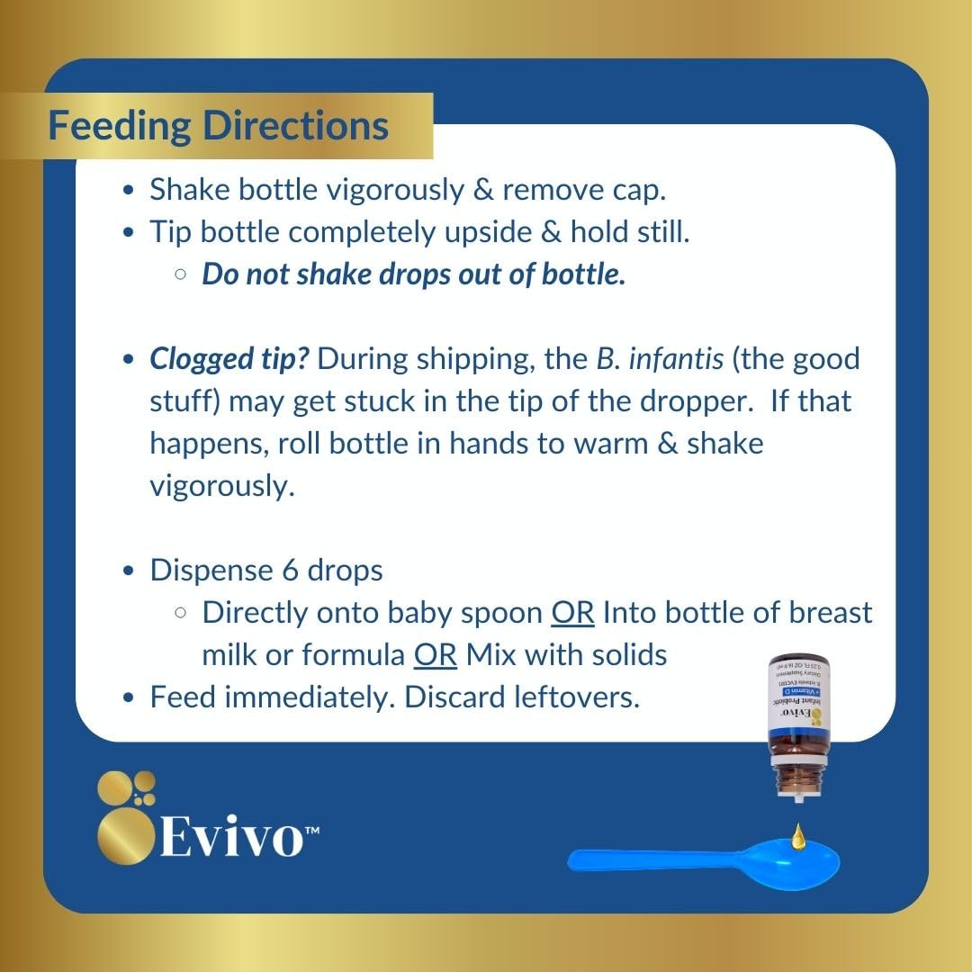 Evivo Infant Probiotic Drops | Baby Essentials for Colic & Gas Relief | Safe for Newborns | Ease Crying, Fussing, Colic, Gas & Diaper Rash | Non-GMO Project Verified | 6.5mL