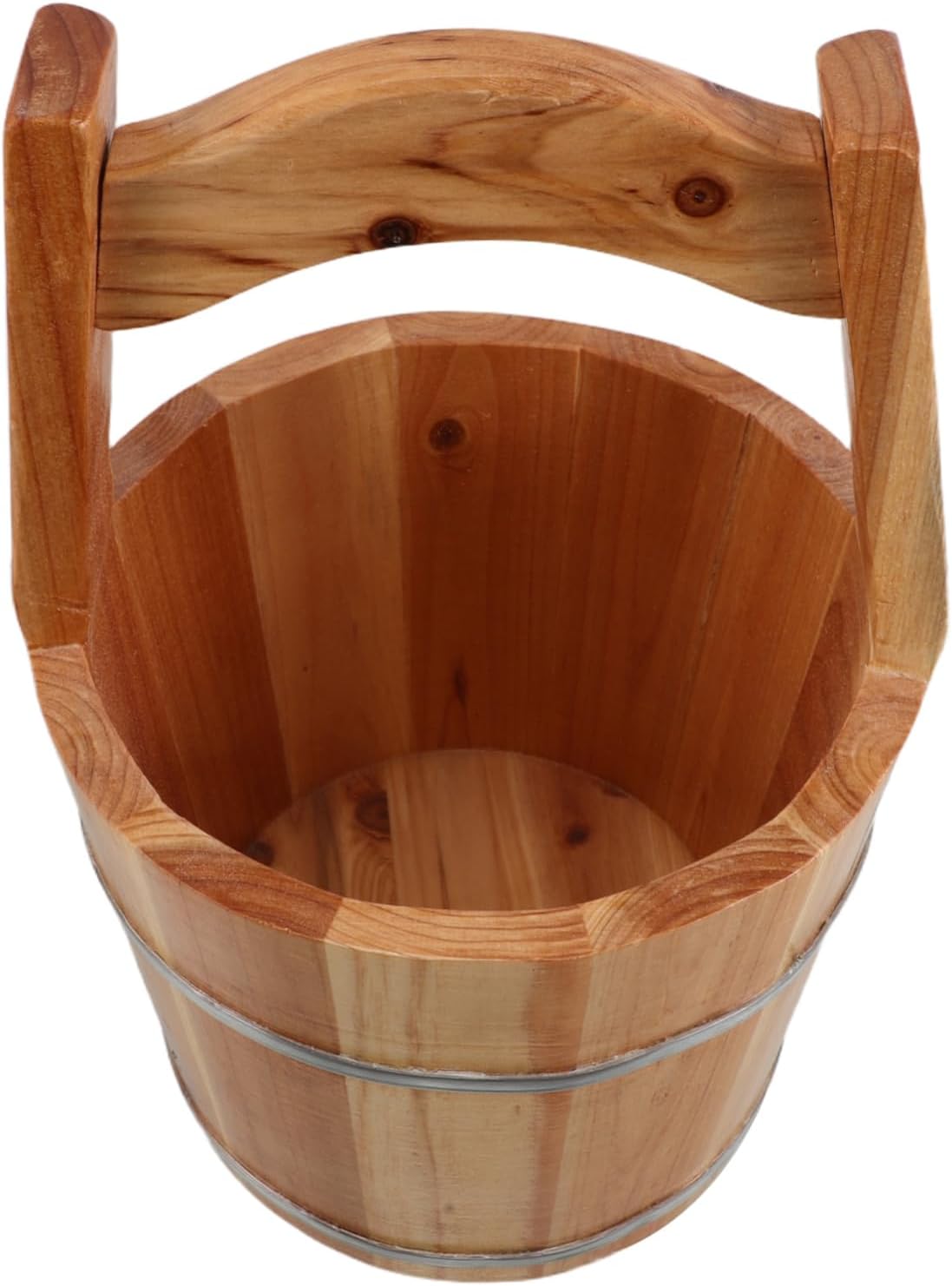 UPKOCH Elegant Handcrafted Wooden Bucket Foot Soaking Tub for Spa Hot Tub Barrel Commercial Water Carrying Bucket
