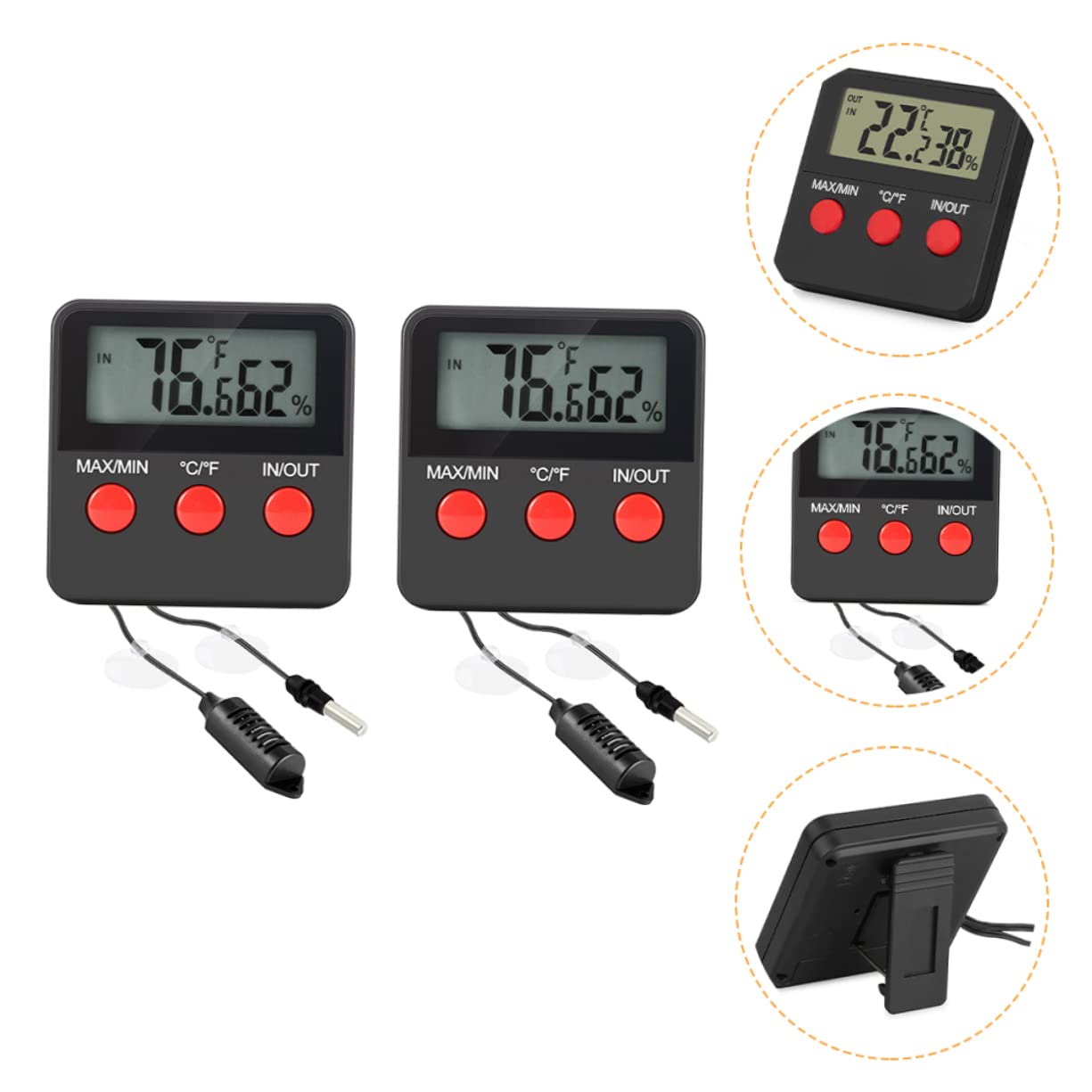 Digitales Temperatur- und Hygrometer für Reptilienboxen, 2 Satz, Abs