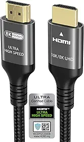 10K 8K 4K Cabo HDMI 48Gbps 2M, Cabo HDMI® de velocidade ultra-alta certificado 4K 240Hz 144Hz 120Hz 8K60Hz 0,01 ms HDR10+ eARC HDCP2.3 Netflix Roku TV PC Monitor Projetor PS5 Xbox